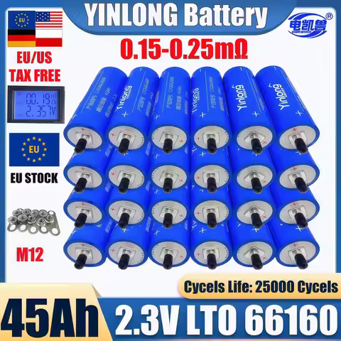 Yinlong LTO 66160K 2.3V 45Ah Lithium Titanate Battery - 10C Discharge DIY 12V 24V 48V RV Solar Speak