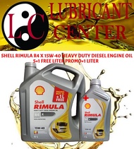 SHELL RIMULA R4 X 15W-40 HEAVY DUTY DIESEL ENGINE OIL 5+1L FREE PROMO+1L(7L)