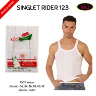 RIDER 123 Singlet Size 32-42 Plain White Men's Underwear/ UNDERSHIRT/ R123B
