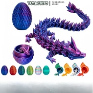 [Free sticker] Dragon egg with 3D printed dragon statue, movable joints, 3D jointed dragon model, Tu