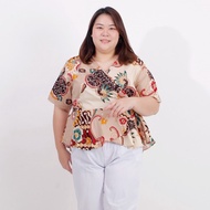 blouse batik wanita jumbo bigsize 628 oversize kerja pesta hamil modis - cream