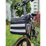 100% WATERPROOF CORDURA Detachable Front Block Bag with Adaptor Roll-Top Bag for Foldable bicycle BROMPTON