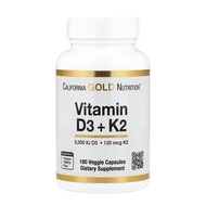 California Gold Nutrition Vitamin D3 5000iu+K2 100mg MK-7 วิตามินดี วิตามินเค vitamin d