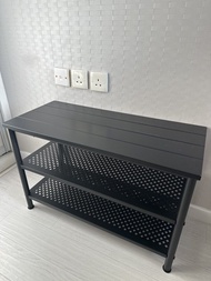 Ikea Pinnig 黑色兩層鞋架連Bench