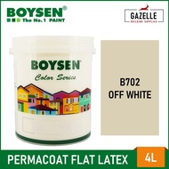 ♨♤Boysen Permacoat Flat Latex Off White B702 Acrylic Latex Paint - 4L