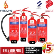 1KG /2 KG / 3KG / 4G BRAND NEW FIRE EXTINGUISHER WITH FIVE YEAR WARRANTY ( SCDF / SETSCO APPROVED)