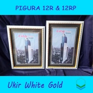 12R Carved Photo Frame (30x40cm) 12RP/RS (30x45cm) White Gold Frame Wall Glass Frame