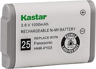 Kastar HHR-P103 Battery, Type 25, NI-MH Rechargeable Battery 3.6V 1000mAh Replacement for Panasonic HHR-P103 / P-P103 Cordless Phone (Detail Models in The Description)