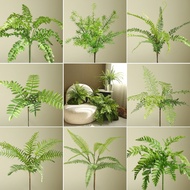 Artificial flower leaves green leaves feel soft glue Persian leaves fern leaves home decoration gree
