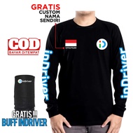 Kaos Lengan Panjang Indriver Combed 30s Gratis Custom Nama Dan Masker Buff