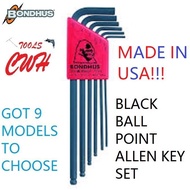 BONDHUS BLACK BALL POINT HEX ALLEN KEY SET L-WRENCH HEXAGON DRIVER BLACK HARDWARE BLACKHOME CWH TOOL