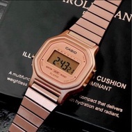 CASIO 卡西歐 熱銷 復古小金錶 方形數位電子錶 (玫瑰金)(女錶) LA-11WR-5A