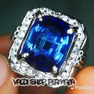 Gemstone Ring Vivid Color Blue Saffire Ceylon Octagon Full Ds Rise Clean Attractive + Memo SGR Lab
