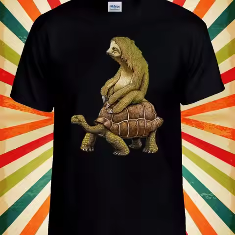 Sloth Riding A Tortoise Take It Slow Men Women Vest Tank Top Unisex T Shirt 1765