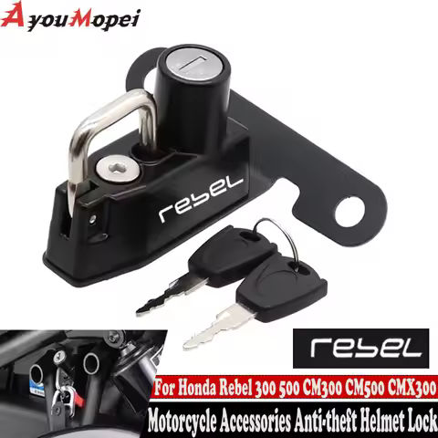 Motorcycle Accessories Anti-theft Helmet Lock Security For Honda Rebel500 Rebel300 CMX500 CMX300 CMX