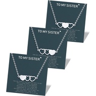UNGENT THEM Sisters Necklace Best Friend Friendship Heart Matching Necklaces for 2/3/4 Women