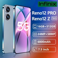 [Free gift + cod] Original smartphone Reno12 Pro 7.5inch 6800 mAh battery 512GB memory 5G smartphone