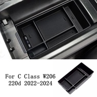 For Mercedes Benz C Class W206 220d 2022-2024 Armrest Storage Box Center Console Flocking Organizer 