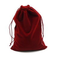 2pcs/lot 15x20cm Dark Red Velvet Bag Big Jewelry Bag Bracelet Candy Jewelry Packaging Bags Wedding Drawstring Pouch Gift Bag