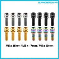 [BuymorefunMY] 4x Titanium Bike Handlebar Stem Screws, M6 Stem Screws, for