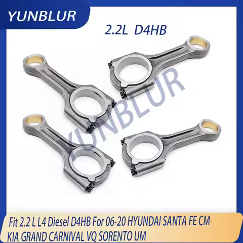 4pcs Engine Parts Connecting Rod Kit Fit 2.2 L L4 Diesel D4HB For 06-20 HYUNDAI SANTA FE CM KIA GRAN