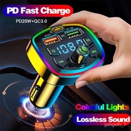 LP-8 SMT🧼CM Q7 Car Hands-Free Player Bluetooth 5.0 FM Transmitter Radio Modulator MP3 USB Fast Charger Support USB flash