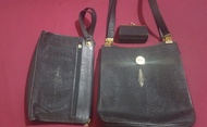 Vintage Beverly shoulder bag Stingray skin free clutch