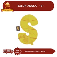 GOLD BALLOONS - NUMBER 8 BALLOONS