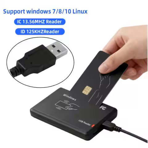 Countertop Tap USB Contactless Card Reader 125KHz 13.56MHz RFID Reader ID IC Card Reader Compatible 