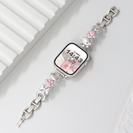 สายนาฬิกาข้อมือสัตว์เลี้ยงมีเสียงดนตรี สายโลหะแบบโซ่สำหรับ Apple Watch S11/10 Music Cat สายโซ่เล็กแบ