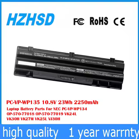 PC-VP-WP135 10.8V 23Wh 2250mAh Laptop Battery Parts For NEC PC-VP-WP134 OP-570-77018 OP-570-77019 VK