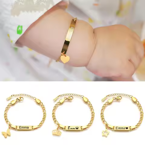 Custom Personalized Name ID Bracelet Gilrs Boy Gifts Stainless Steel Bracelet Carving Not Allergic G
