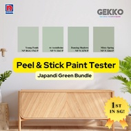 Paint Sample - Japandi Green Bundle - GEKKO Peel And Stick Nippon Paint Tester / Paint Sample
