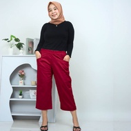 QUTBY- CELANA KULOT WANITA KOREAN CROP / CELANA KULOT CROPED KOREAN BAHAN KATUN TWILL TEBAL