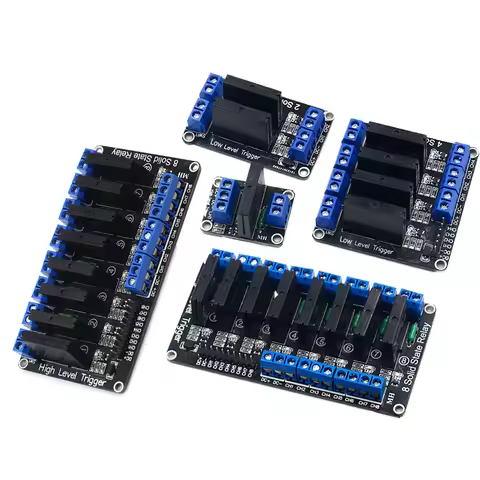 5V 1/2/4/6/8 Channel Solid State Relay Module Hight / Low Level SSR G3MB-202P 240V 2A Output with Re