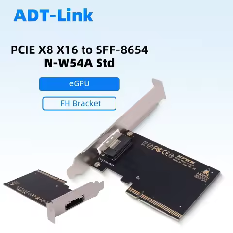 PCIe X8 X16 to SFF-8654 8i Adapter External Graphics Card eGPU Converter PCI Express External GPU Ri