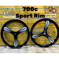 Rim Fixie 700c /Sport Rim Fixie /Fixie Rim tiga batang /Sport Rim 700c /Tsunami Fixie /Basikal Fixie