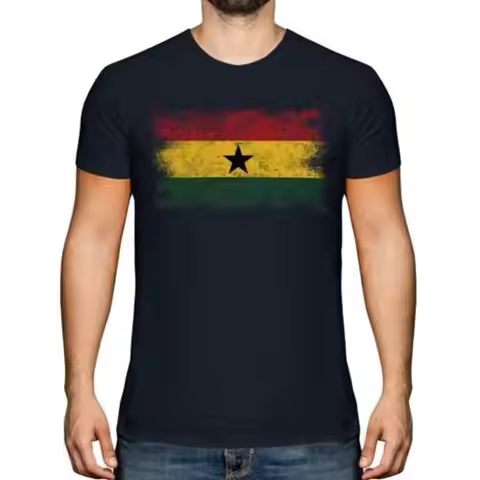 Ghana Distressed Flagge Herren T - Shirt Top Ghanaische Fußball Jersey Geschenk