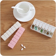 Travel Pill Box Weekly Medicine Storage Organization Container Pill Dispenser Standalone Lattice Pill Box