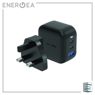 Energea Travelite GaN66 2C1A PD/PPS/QC3.0 WALL CHARGER66W (US+UK) - BLACK