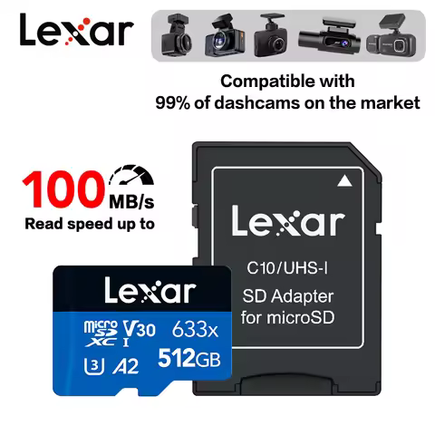 Original Lexar TF Memory Card 633x 32GB 64GB 128GB 256GB SDHC A1 V10 High Speed Micro SD Card SDXC V