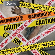 4 Types Halloween Warning Tape Signs Banner Halloween Props Window Prop Party Danger Warning Line Ha