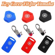 Automotive Silicone Key Case Remote Cover Fob with Keychain for Yamaha LC135 Y15 Y15ZR Motorcycle Protective Shell Car Interior Keyless Accessories