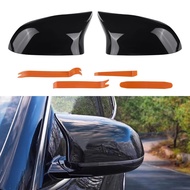 2PCS Rearview Mirror Cover For BMW X3 F25 X4 F26 X5 F15 X6 F16 Black Cap Wing Mirror Cover With Tool