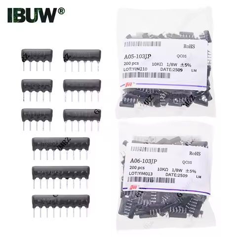 10pcs/200pcs 5PIN 6PIN 9PIN exclusion Network Resistor array DIP 220R 330R 470R 510R 560R 1K 1.5K 2K