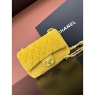 Chanel Atmospheric Good Things Classic Good Things Female Bags Suede Frosted Chicks Yellow Backgroun
