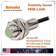 [KOREA]Autonics Proximity Sensor PR08-1.5DN NPN Normally Open M8 x 1.5mm Sensing Distance Shield Typ