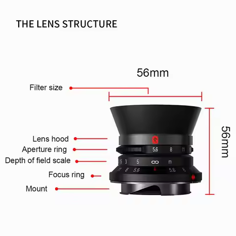 7artisans M 28mm F5.6 Full Frame Manual Focus Prime Camera Lens for Street Humanities Photography wi