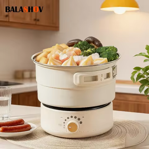 Electric Cooker 110V/220V Cooking Pot Foldable Hotpot 1.6L Portable Multi cookers Split Type Rice Co