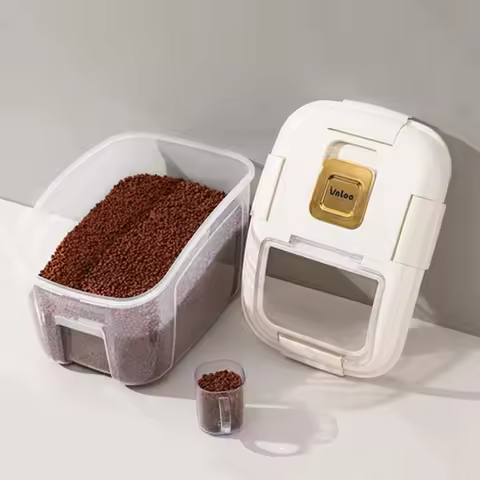 ABZS 5KG Kitchen Container Bucket Insect-Proof Moisture-Proof Rice Box Grain Sealed Jar Home Storage